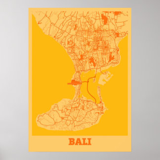 Bali - Indonesien Sunset City Map Poster