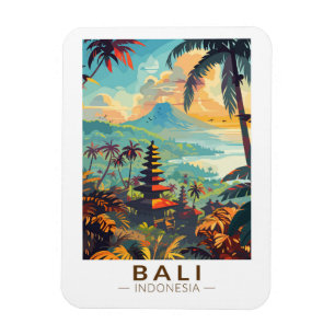 Bali Indonesien Tempel Reise Kunst Vintage Magnet