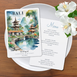Bali Indonesien Tropische Asiatische Hochzeitsdest Menükarte