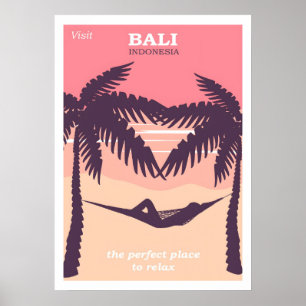 Bali Indonesien Vintage Poster