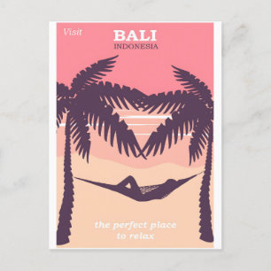 Bali Indonesien Vintage Poster Feiertagspostkarte