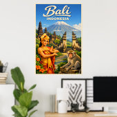 Bali Indonesien - Vintage Reiseposter Poster (Heimbüro)
