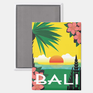 Bali Indonesien Vintage-Reisestil Sonnenuntergang Magnet