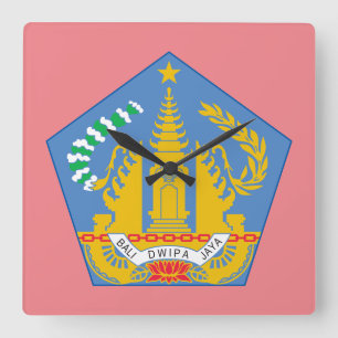 Bali, Indonesien (weniger gelegene Sundainseln) Quadratische Wanduhr