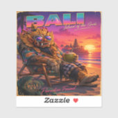 Bali Insel der Götter Retro-Reiseposter Aufkleber (Blatt)