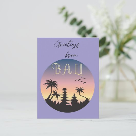 Bali Island Tourismus Zeichen Postkarte (Stehend Vorderseite)