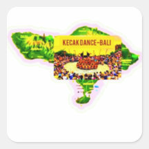 Bali-Karte Kecak-Tanz-Kulturerbe-Aufkleber