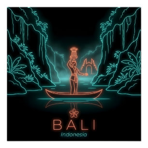 Bali-Kebaya-Frau — Heiliger Fluss — Indonesien Poster