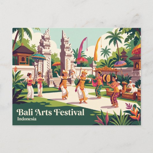 Bali-Kunstfestival Indonesien Postkarte (Vorderseite)