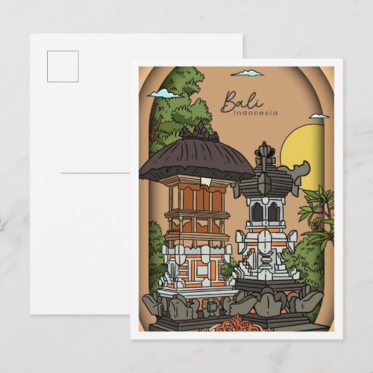 Bali Land of God Indonesia Travel Postkarte (Vorne/Hinten)