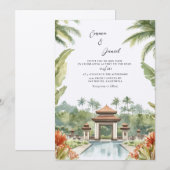 Bali-Landschaft Destination-Hochzeit Einladung (Vorne/Hinten)
