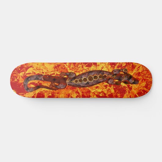BALI lizard red | Feuerroter Spritzer Skateboard (Horizontal)
