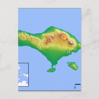 Bali Map Postkarte