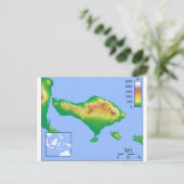 Bali Map Postkarte (Stehend Vorderseite)