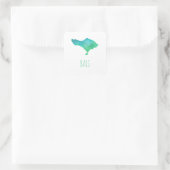 Bali Map Quadratischer Aufkleber (Tasche)