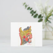 Bali-Maske Postkarte (Stehend Vorderseite)