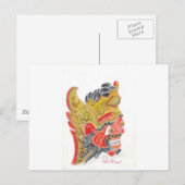 Bali-Maske Postkarte (Vorne/Hinten)