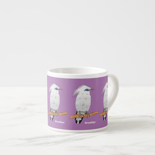 Bali Myna Tropenvogel Espressotasse (Vorderseite Rechts)