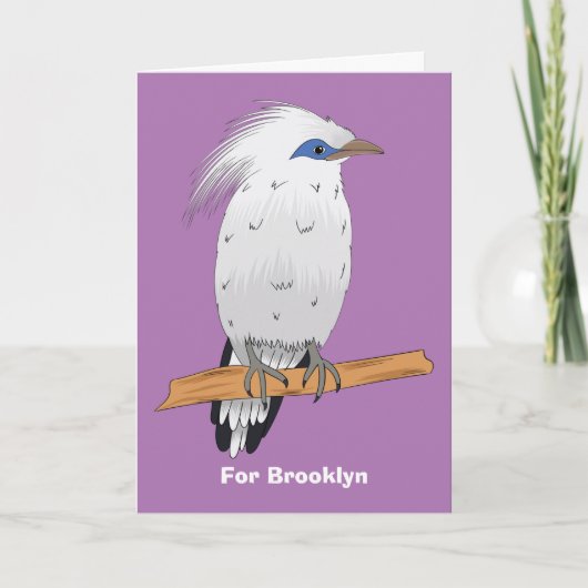Bali Myna Tropenvogel Karte (Vorderseite)