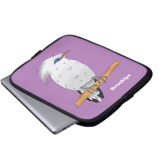 Bali Myna Tropenvogel Laptopschutzhülle (Vorne Knopf)