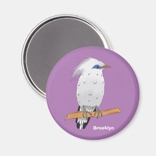 Bali Myna Tropenvogel Magnet (Vorderseite/Rückseite)