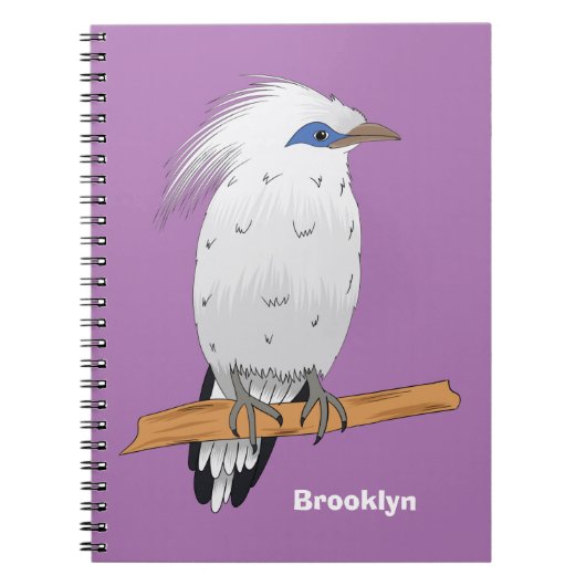 Bali Myna Tropenvogel Notizblock (Vorderseite)