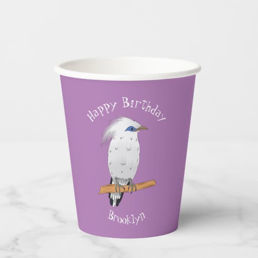 Bali Myna Tropenvogel Pappbecher (Vorderseite)