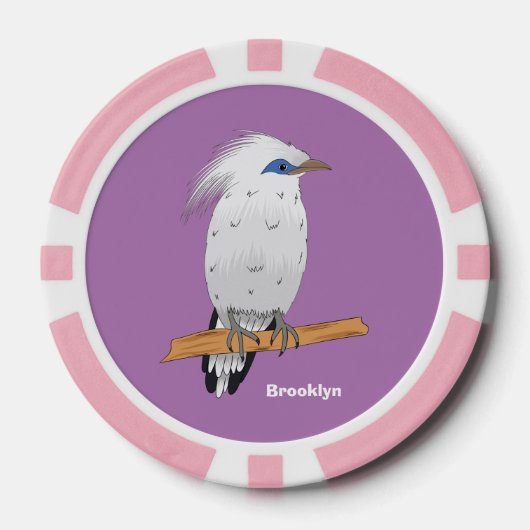 Bali Myna Tropenvogel Pokerchips (Vorderseite)