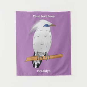 Bali Myna Tropenvogel Wandteppich