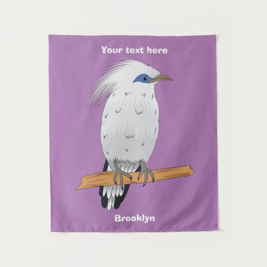 Bali Myna Tropenvogel Wandteppich (Vorderseite)