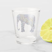 Bali-Nachtbatik-Elefant Schnapsglas (Rückseite)