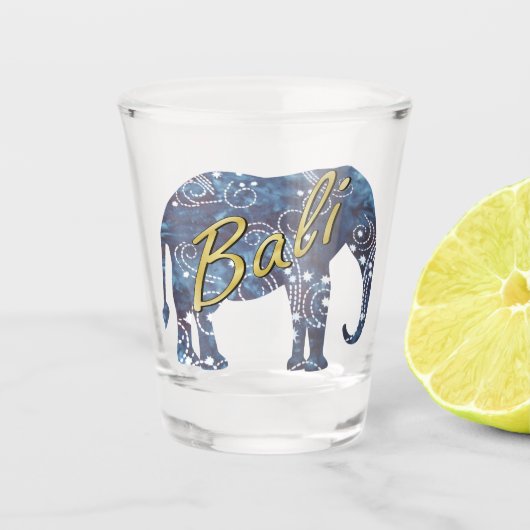 Bali-Nachtbatik-Elefant Schnapsglas (Vorderseite)