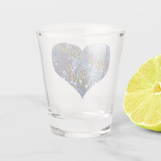 Bali Nights Batik Herz Schnapsglas (Rückseite)