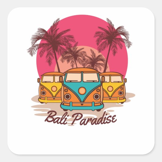 Bali Paradise Quadratischer Aufkleber (Vorderseite)