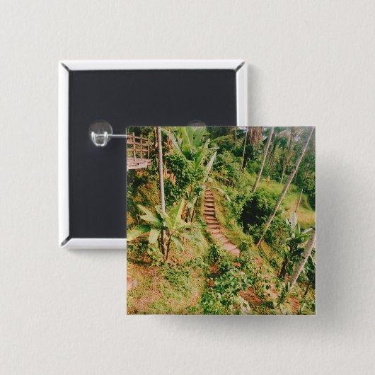 Bali Regenwaldtreppe Button (Vorne & Hinten)