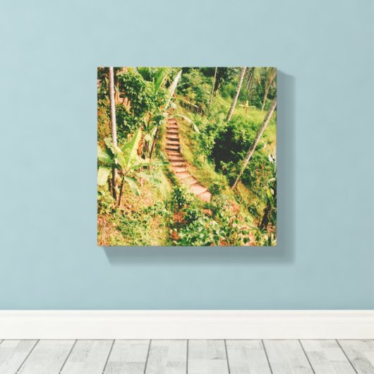 Bali Regenwaldtreppe Leinwanddruck (Insitu (Holzboden))