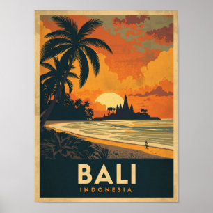 Bali-Reise im Vintage-Stil Poster