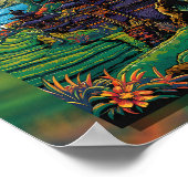 Bali Ruhe: Sonnenuntergang am Tempel Poster (Ecke)