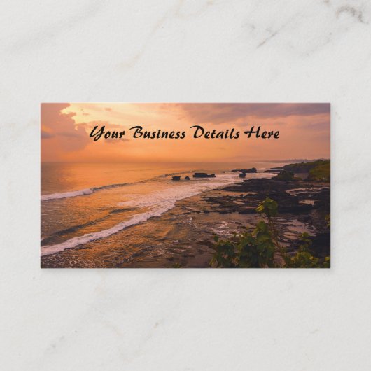Bali Sea Wave Sunset Beach Shore Insel Visitenkarte (Vorderseite)