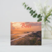 Bali Sea Wave Sunset Beach Shore Island Postkarte (Stehend Vorderseite)
