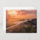 Bali Sea Wave Sunset Beach Shore Island Postkarte (Vorne/Hinten)