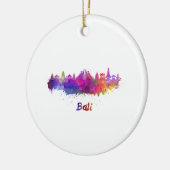 Bali-Skyline in Aquarellfarbe Keramikornament (Links)