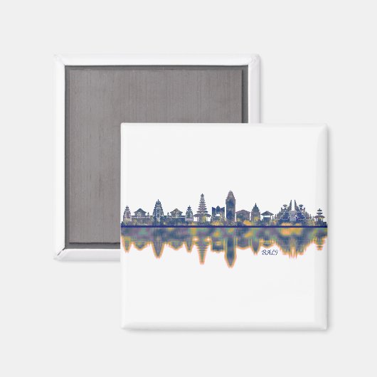 Bali Skyline Magnet (Vorderseite/Rückseite)