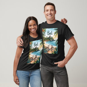 Bali-Strand mit Fahrrad - Tropisches Reisen T-Shirt