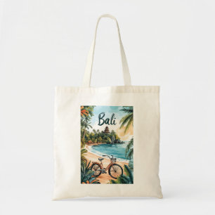 Bali-Strand mit Fahrrad - Tropisches Reisen Tragetasche