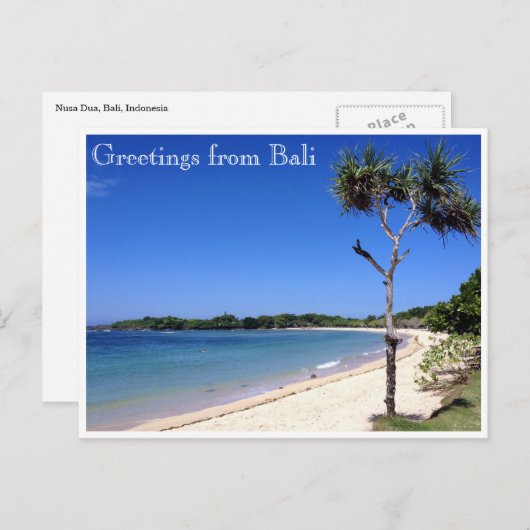 Bali Strand Postkarte (Vorne/Hinten)