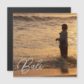 Bali Sunset Fisherman Magnet Card (Vorne/Hinten)