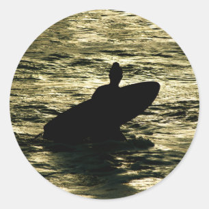 Bali-Surf-Goldene-Stunde-Rund-Sticker Runder Aufkleber