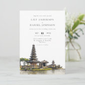Bali Temple Destination All In One Wedding Einladung (Stehend Vorderseite)