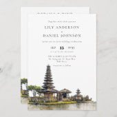 Bali Temple Destination All In One Wedding Einladung (Vorne/Hinten)